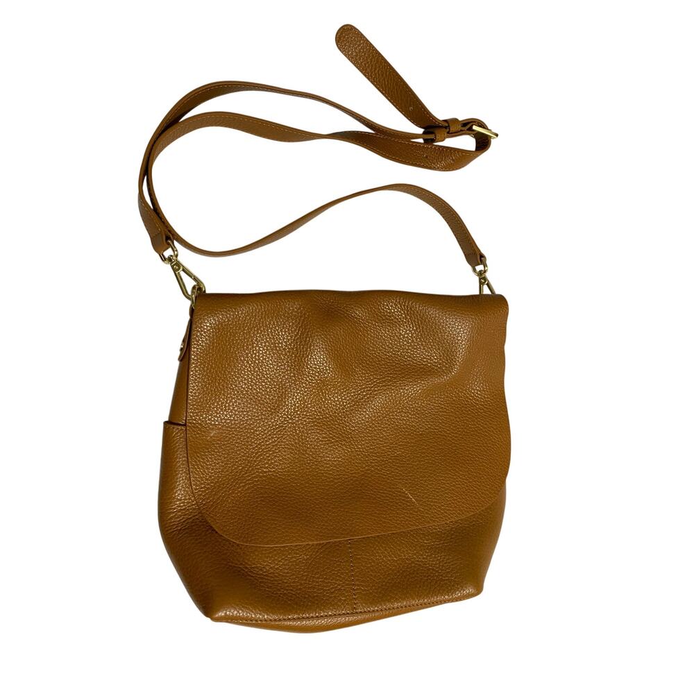 GiGi New York Brown Leather Crossbody Purse Interior Pockets